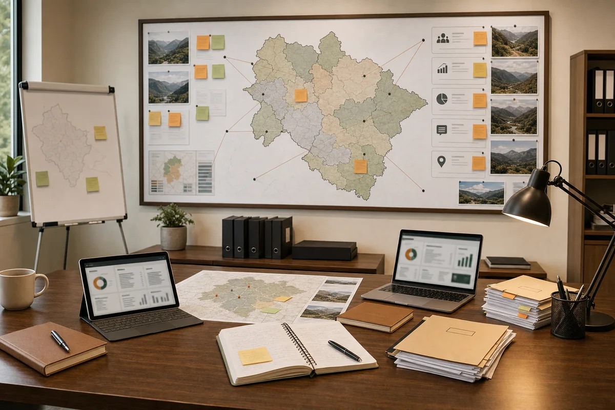 Constituency map & field board - command room