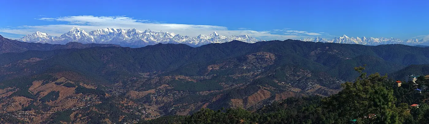 Himalayan peaks above Ranikhet, Uttarakhand